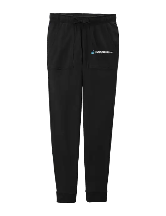Womens Posicharge Tri-blend Wicking Black Triad Solid Fleece Jogger w/SuretyBonds.com Logo