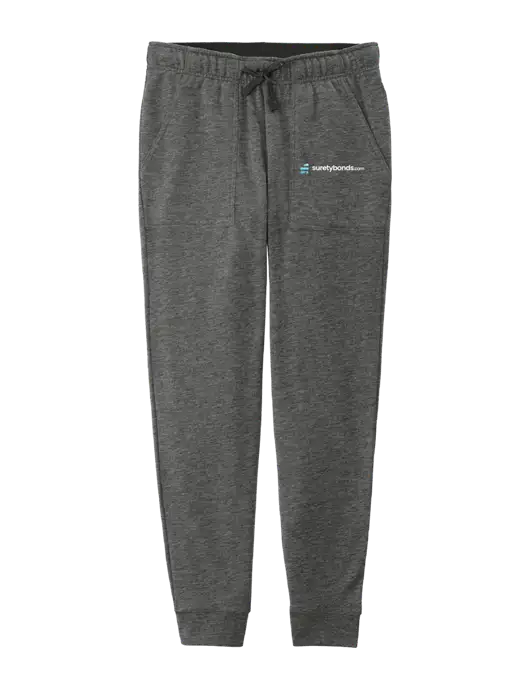 Womens Posicharge Tri-blend Wicking Dark Grey Heather Triad Solid Fleece Jogger w/SuretyBonds.com Logo