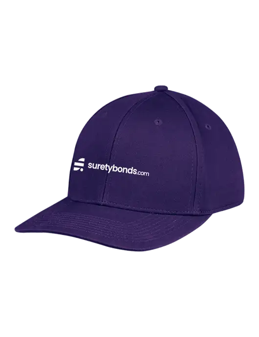 Premium Modern Structured Twill Purple Snapback Cap w/SuretyBonds.com Logo