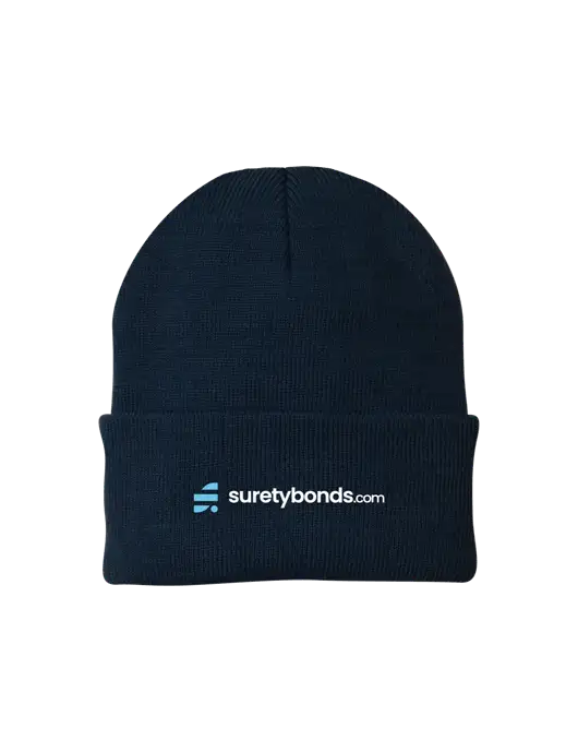 Navy Knit Cap w/SuretyBonds.com Logo