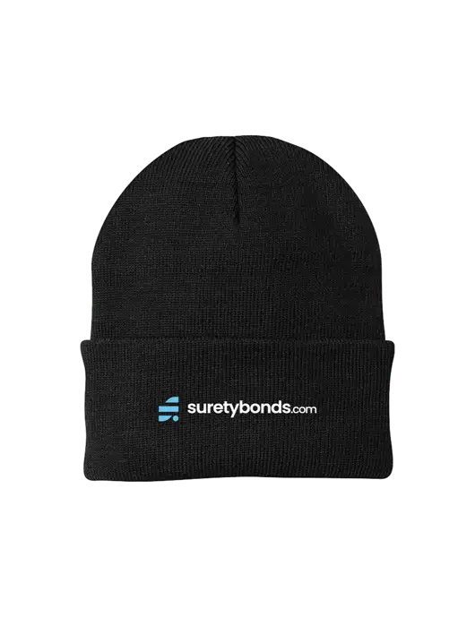 Black Knit Cap w/SuretyBonds.com Logo