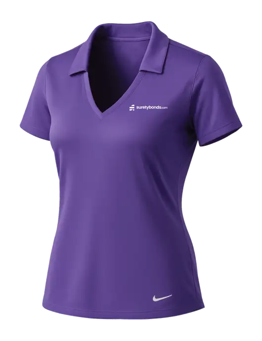 NIKE Purple Womens Dri-Fit Vertical Mesh Polo w/SuretyBonds.com Logo