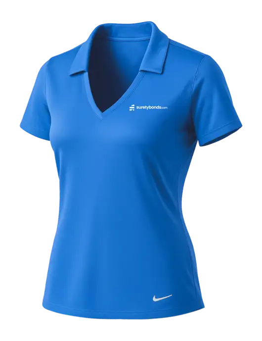 NIKE Carolina Blue Womens Dri-Fit Vertical Mesh Polo w/SuretyBonds.com Logo