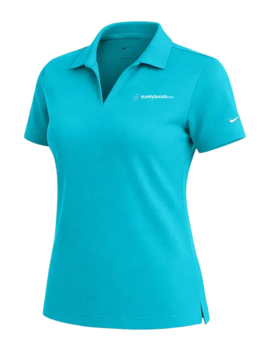 NIKE Sapphire Blue Womens Dri-Fit Micro Pique Polo w/SuretyBonds.com Logo