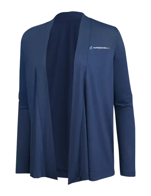 Dusty  Blue Womens Concept Cardigan w/SuretyBonds.com Logo