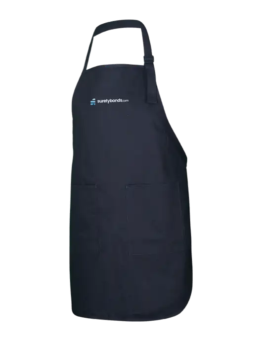 Full-Length Black Apron With Pockets w/SuretyBonds.com Logo