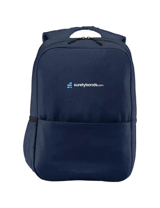 Access Square Laptop River Blue Navy Backpack w/SuretyBonds.com Logo