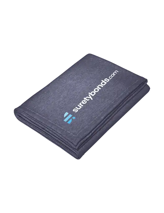 Core Heather Navy Fleece Sweatshirt Blanket w/SuretyBonds.com Logo