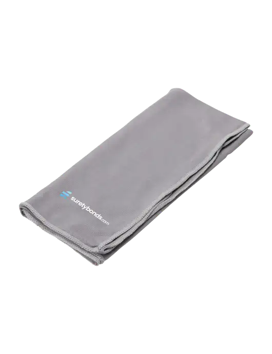 Eclipse Grey Copper Infused Cooling Towel w/SuretyBonds.com Logo