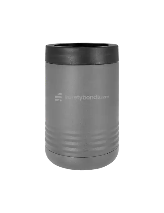 Polar Camel 12 oz Powder Coated Grey Vacuum Insulated Beverage Holder w/SuretyBonds.com Logo