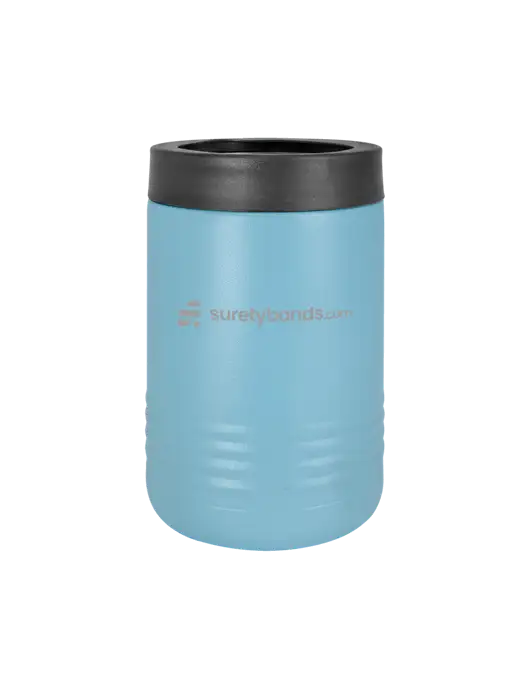 Polar Camel 12 oz Powder Coated Light Blue Vacuum Insulated Beverage Holder w/SuretyBonds.com Logo