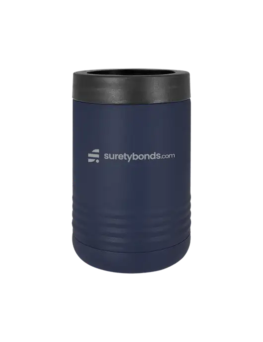 Polar Camel 12 oz Powder Coated Navy Vacuum Insulated Beverage Holder w/SuretyBonds.com Logo