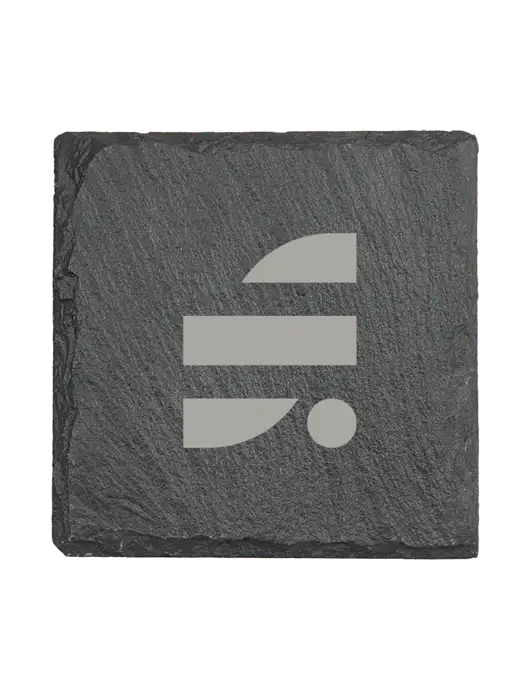 Square Slate Coaster, 4 x 4 w/SuretyBonds.com Icon Logo