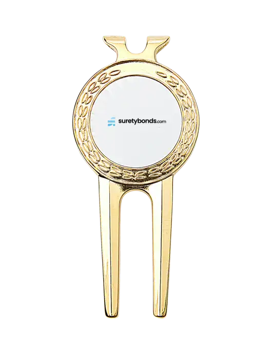 Gold Divot Tool, 1.5 x 3 w/SuretyBonds.com Logo