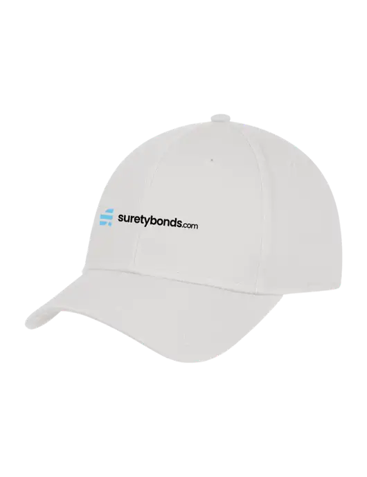 White Structured Cap Hook & Loop w/SuretyBonds.com Logo