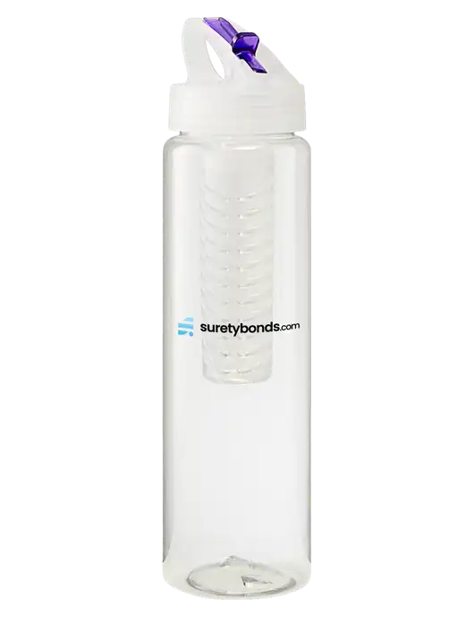 Buddy Infuser Purple 32 oz PET Bottle with Flip Lid w/SuretyBonds.com Logo