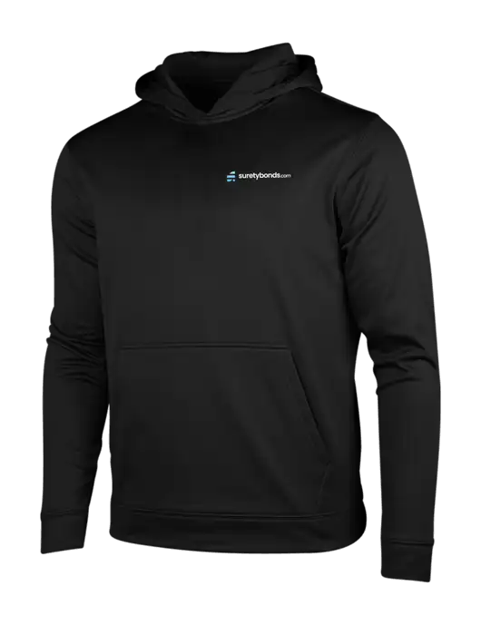 Black Fleece Sport-Wick Hooded Pullover w/SuretyBonds.com Logo