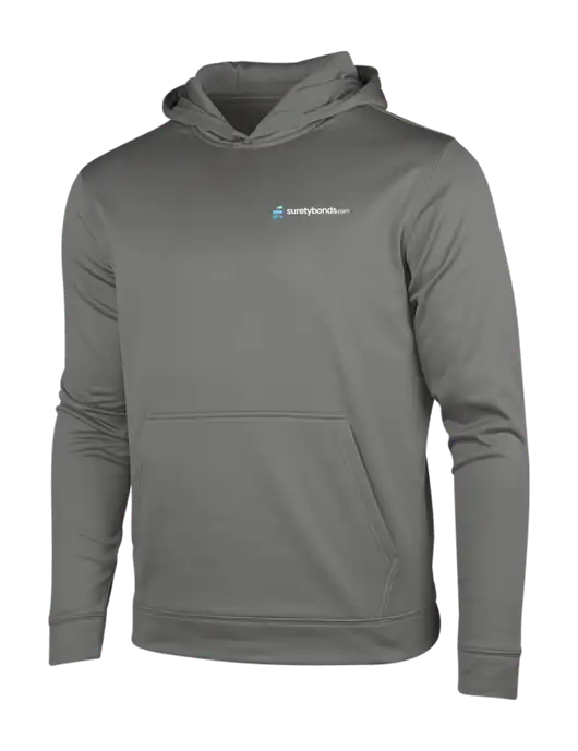 Dark Smoke Grey Sport-Wick Fleece Hooded Pullover w/SuretyBonds.com Logo