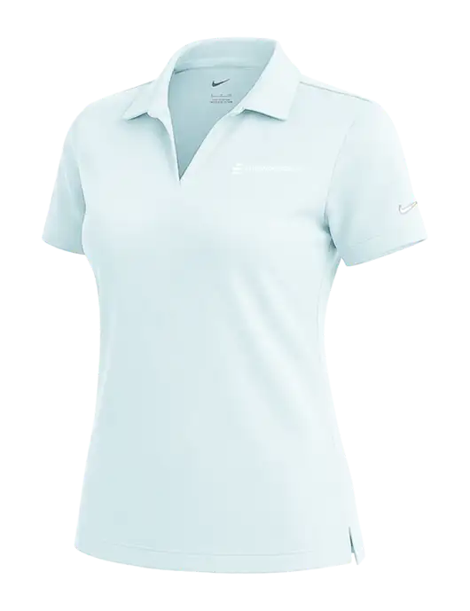 NIKE Very Light Blue Womens Dri-Fit Micro Pique Polo w/SuretyBonds.com Logo