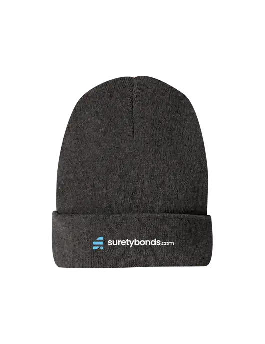 Recycled Charcoal Heather Beanie w/SuretyBonds.com Logo