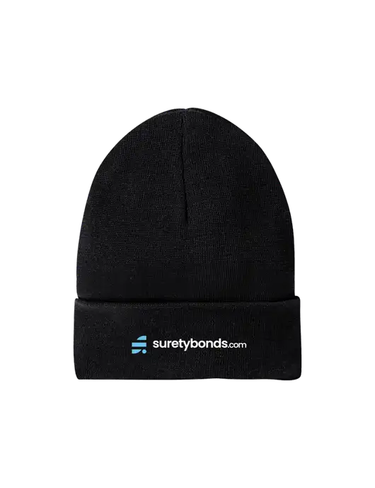 Recycled Black Beanie w/SuretyBonds.com Logo