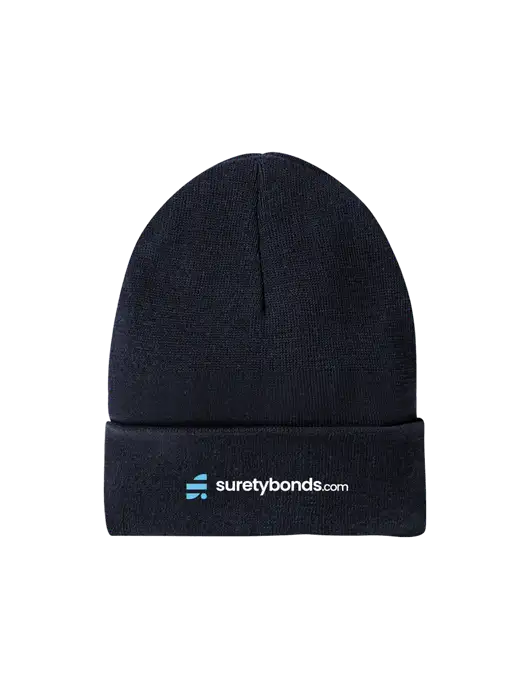 Recycled True Navy Beanie w/SuretyBonds.com Logo