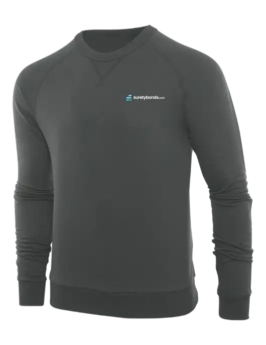 Allmade Charcoal Grey Organic French Terry Crewneck Sweatshirt w/SuretyBonds.com Logo