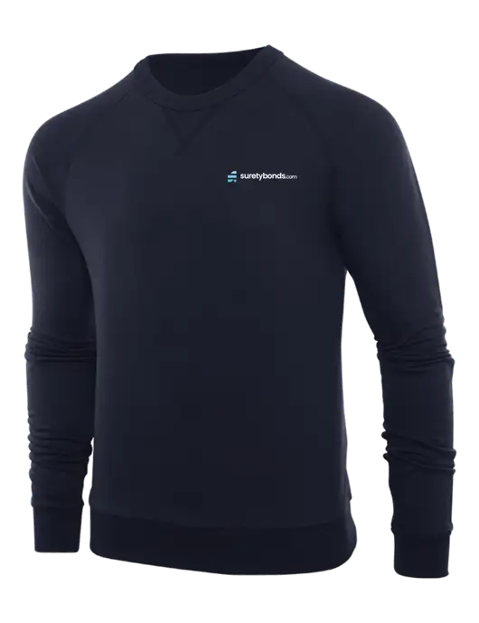 Allmade Dark Navy Organic French Terry Crewneck Sweatshirt w/SuretyBonds.com Logo