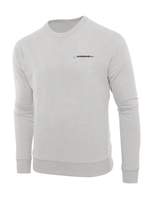 Allmade Granite Grey Heather Organic French Terry Crewneck Sweatshirt w/SuretyBonds.com Logo