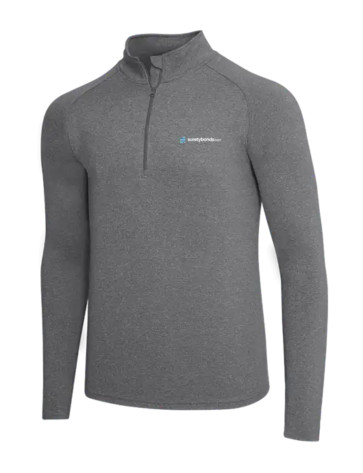 Dark Grey Heather Sport Wick Stretch 1/4 Zip Pullover w/SuretyBonds.com Logo