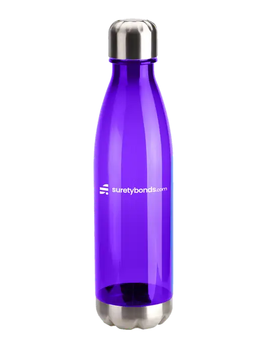 Bayside Tritan Purple 25 oz Bottle with Stainless Base and Cap w/SuretyBonds.com Logo