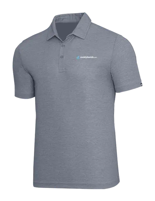 TravisMathew Navy Heather Oceanside Polo w/SuretyBonds.com Logo