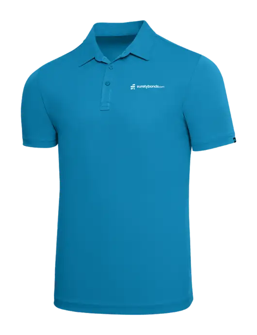 TravisMathew Sapphire Solid Oceanside Polo w/SuretyBonds.com Logo