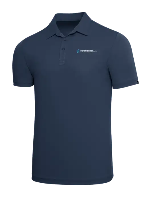 TravisMathew Navy Solid Oceanside Polo w/SuretyBonds.com Logo
