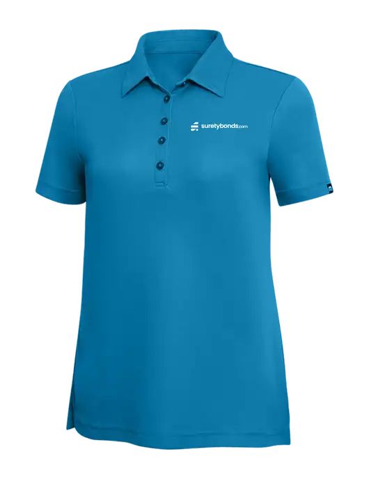 TravisMathew Sapphire Solid Womens Oceanside Polo w/SuretyBonds.com Logo
