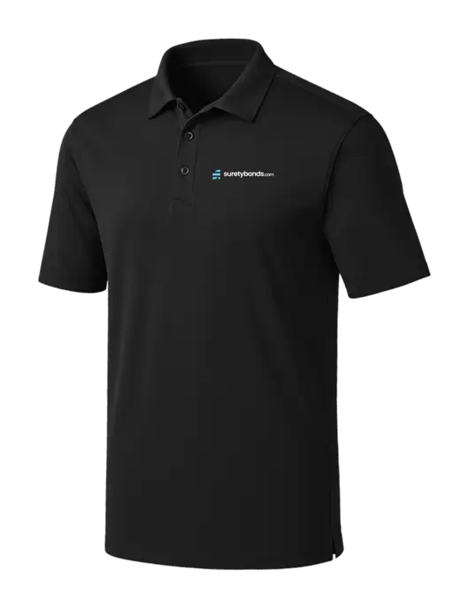 Black Silk Touch Performance Polo w/SuretyBonds.com Logo