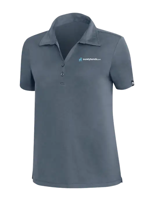 TravisMathew Dark Slate Blue Womens Coto Performance Polo w/SuretyBonds.com Logo