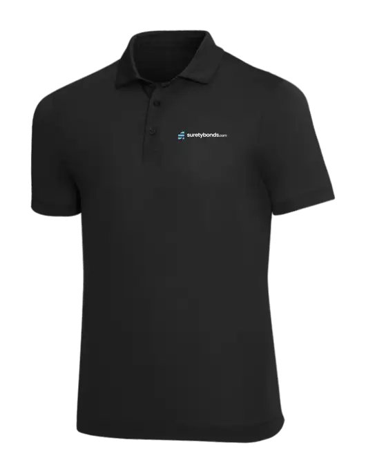 Mercer+Mettle Black Stretch Jersey Polo w/SuretyBonds.com Logo