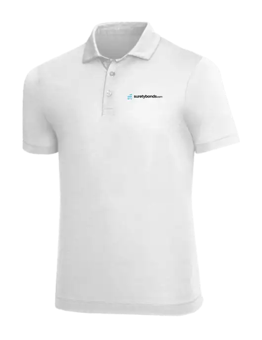 Mercer+Mettle White Stretch Jersey Polo w/SuretyBonds.com Logo