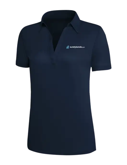 Navy Silk Touch Womens Performance Polo w/SuretyBonds.com Logo