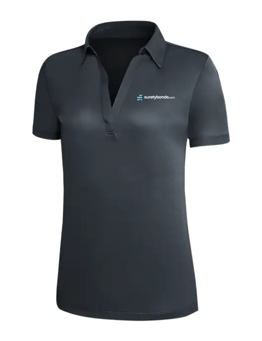 Dark Grey Silk Touch Womens Performance Polo w/SuretyBonds.com Logo