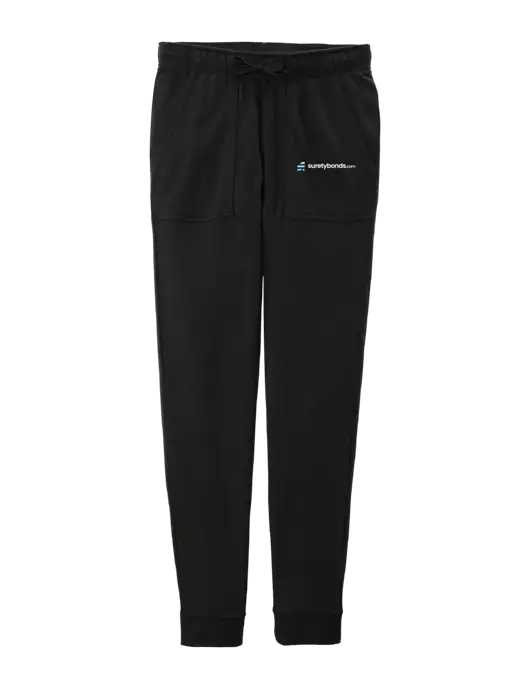 Womens Posicharge Tri-blend Wicking Black Triad Solid Fleece Jogger w/SuretyBonds.com Logo