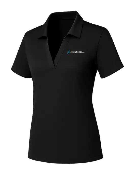 Womens Black PosiCharge RacerMesh Polo w/SuretyBonds.com Logo