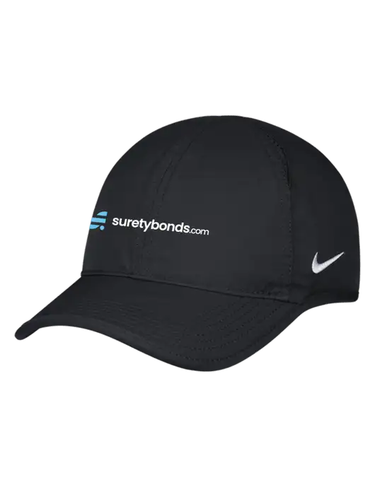 Nike Black Featherlight Cap w/SuretyBonds.com Logo