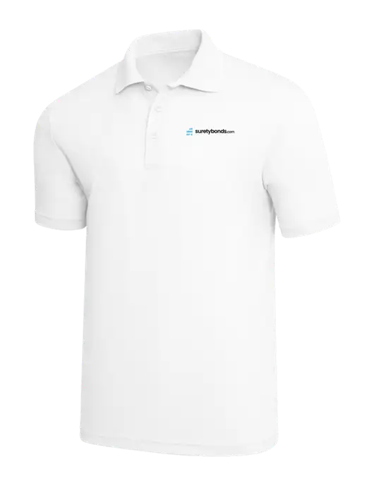 White PosiCharge RacerMesh Polo w/SuretyBonds.com Logo