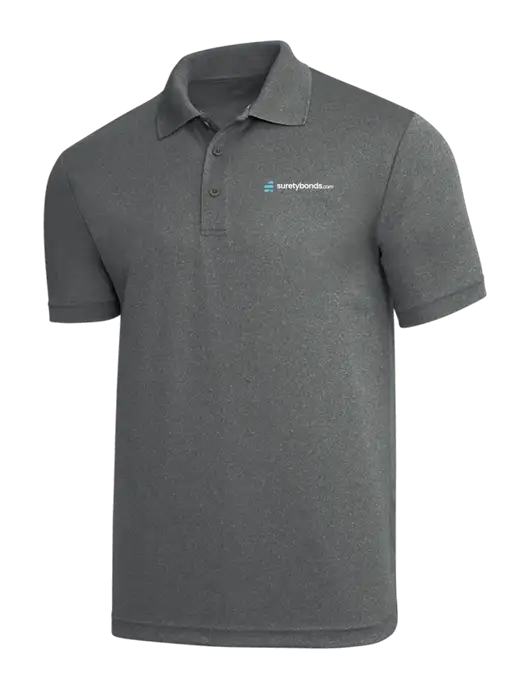 Medium Grey Heather PosiCharge RacerMesh Polo w/SuretyBonds.com Logo