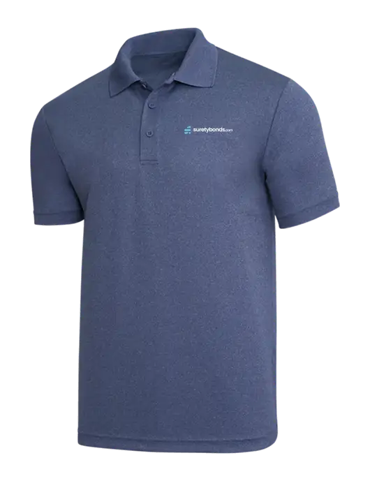 Light Navy Heather PosiCharge RacerMesh Polo w/SuretyBonds.com Logo