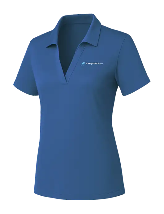 Womens Slate Blue PosiCharge RacerMesh Polo w/SuretyBonds.com Logo