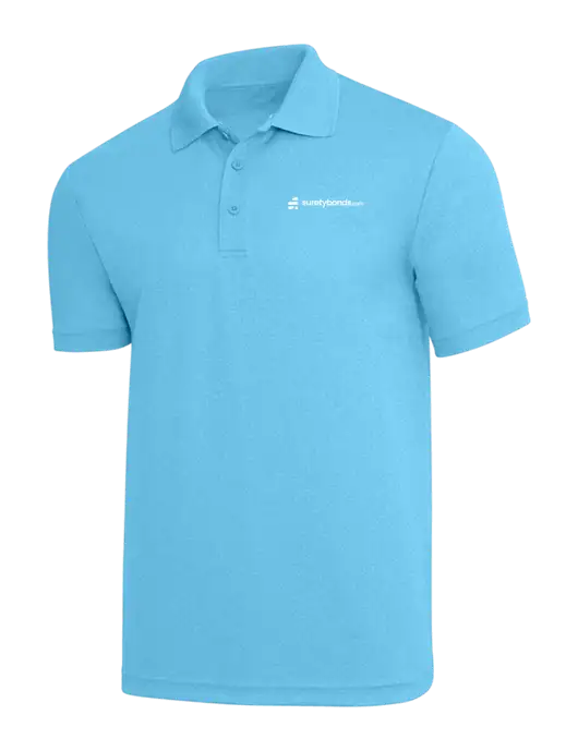 Light Sapphire Heather PosiCharge RacerMesh Polo w/SuretyBonds.com Logo