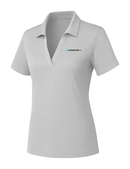 Womens Light Grey PosiCharge RacerMesh Polo w/SuretyBonds.com Logo